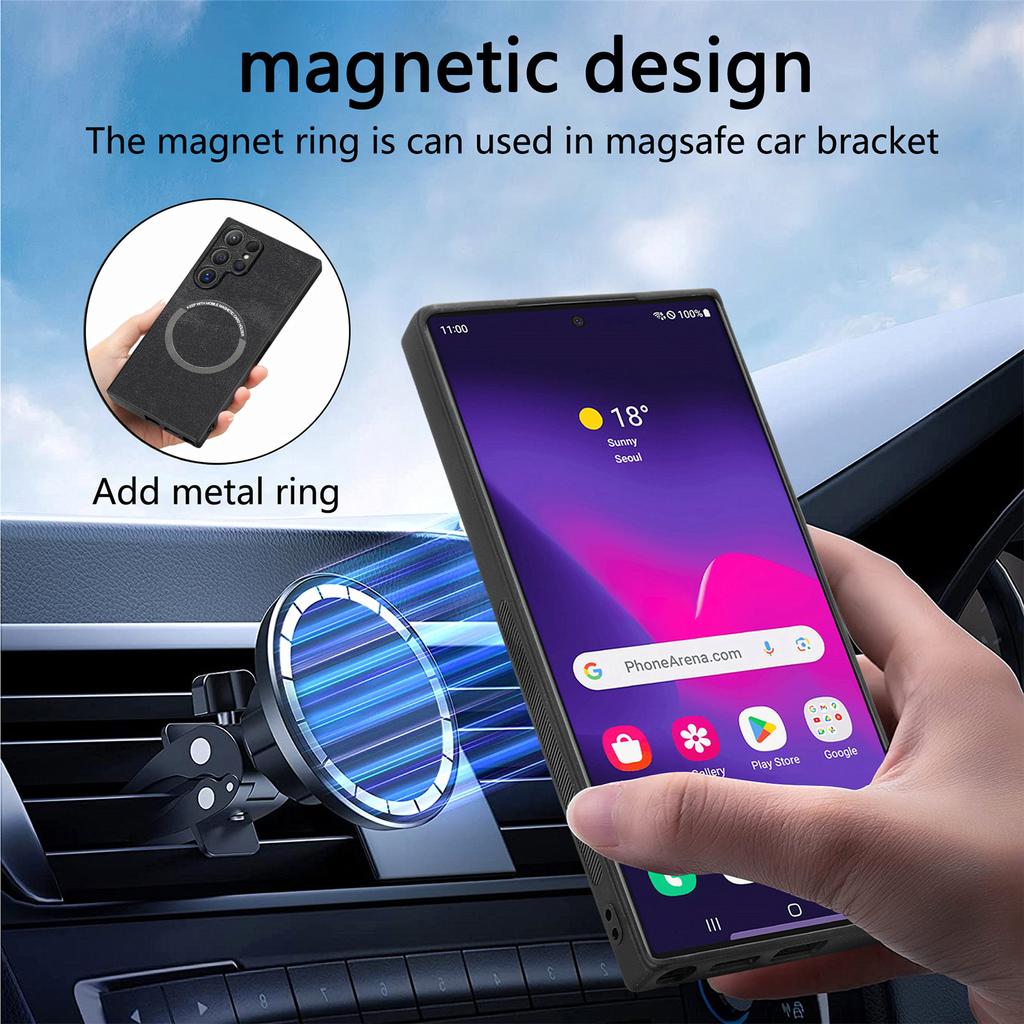 For Samsung Galaxy S24 Ultra S23 S22 Plus FE A55 A35 A25 A15 A05 A54 Case Leather Magnetic Wireless Charging Flip Card Bag Cover
