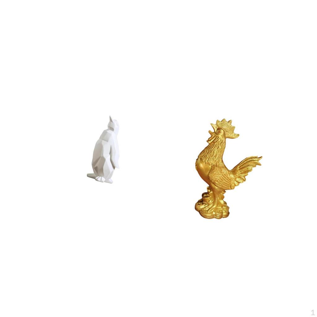 Penguin Chicken Resin Animal Statue Collectable Craft Decorative Ornament Figurine Feng Shui Decor