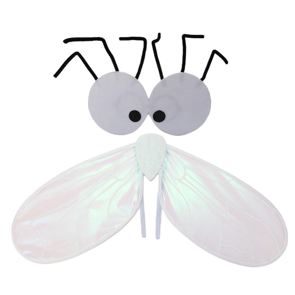 Performance Accessories with Mask Fly Costume Set Fly Costume Wing Role Play Kids Cosplay Wing Fly Wing Adults Option 1 белый
