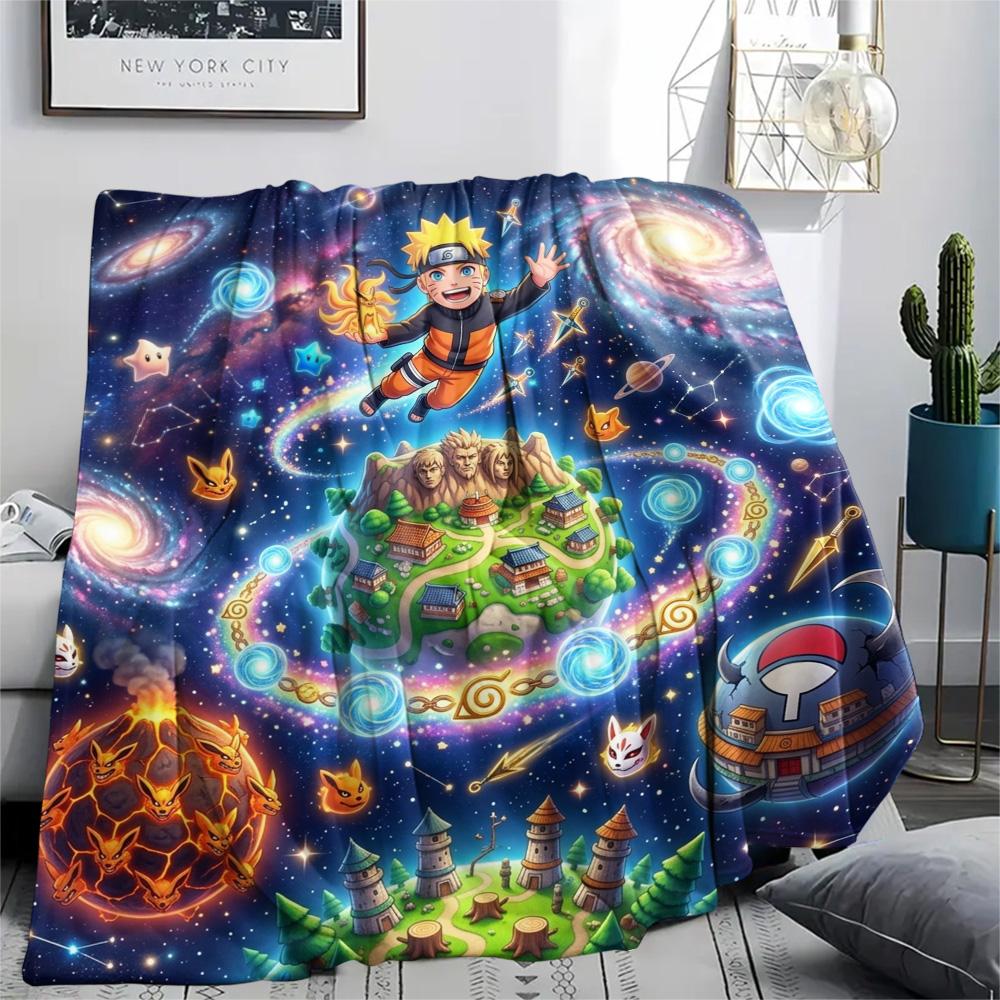 Naruto Flannel Blanket Comfortable Print Cozy for Picnic Travel Home Bedroom Sofa Chair.-TING