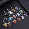 Angel Wings Amethyst Teardrop Pendant Necklace - Nine Colors Trendy Jewelry