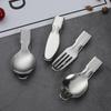 Portable Outdoor Camping Utensils Folding Stainless Steel Spork Fork Spoon Cutlery