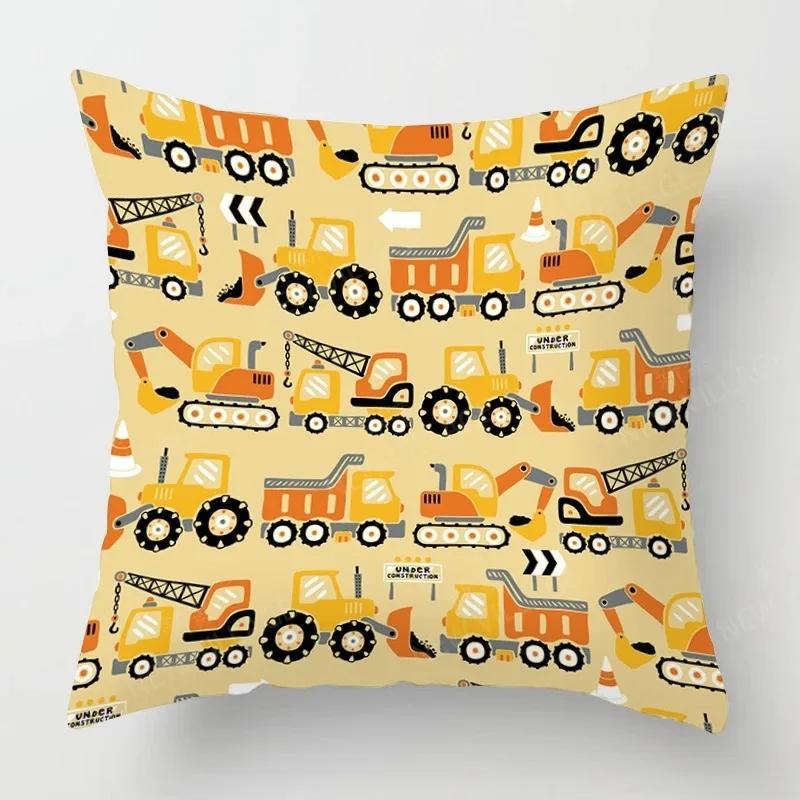 Cute Childlike Suitable for Children Type Square Cushion Cover Polyester Sofa Bedroom Living Room Pillowcase Decoration