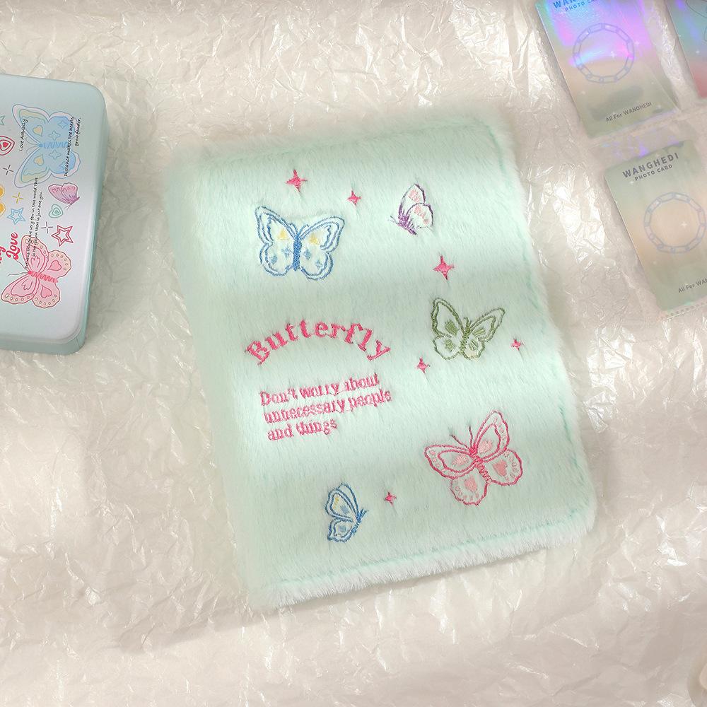 Ins 4 Palace Grid Storage Album 10pcs Inner Page Korean Plush Butterfly Binder  Album Polaroid Star Chasing Card Album