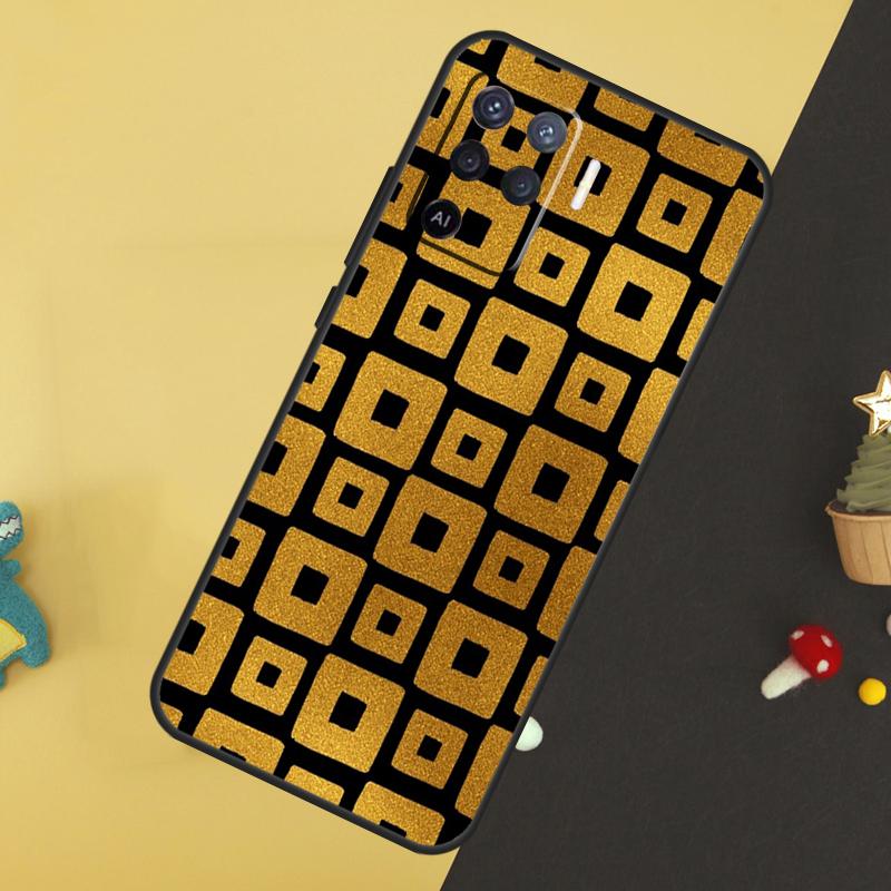Luxury Gold Foil Art Case For Oppo A96 A76 A16 A17 A57 A60 A40 A80 A18 A38 A58 A78 A98 A15 A54 A74 A94 A6 A5 Pro