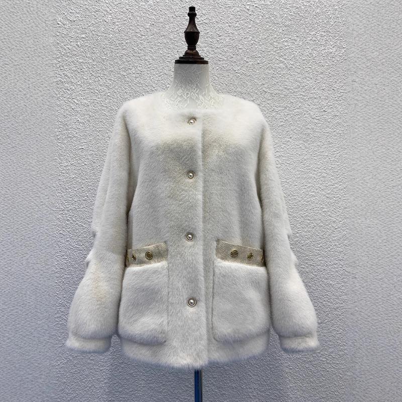 

Новая шуба из искусственного меха под норку женская с круглым вырезом экологичный меховой топ M 120-75 kg