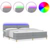 VidaXL Lit à ressort avec matelas &amp; LED gris clair 200x200 cm en tissu 3342464