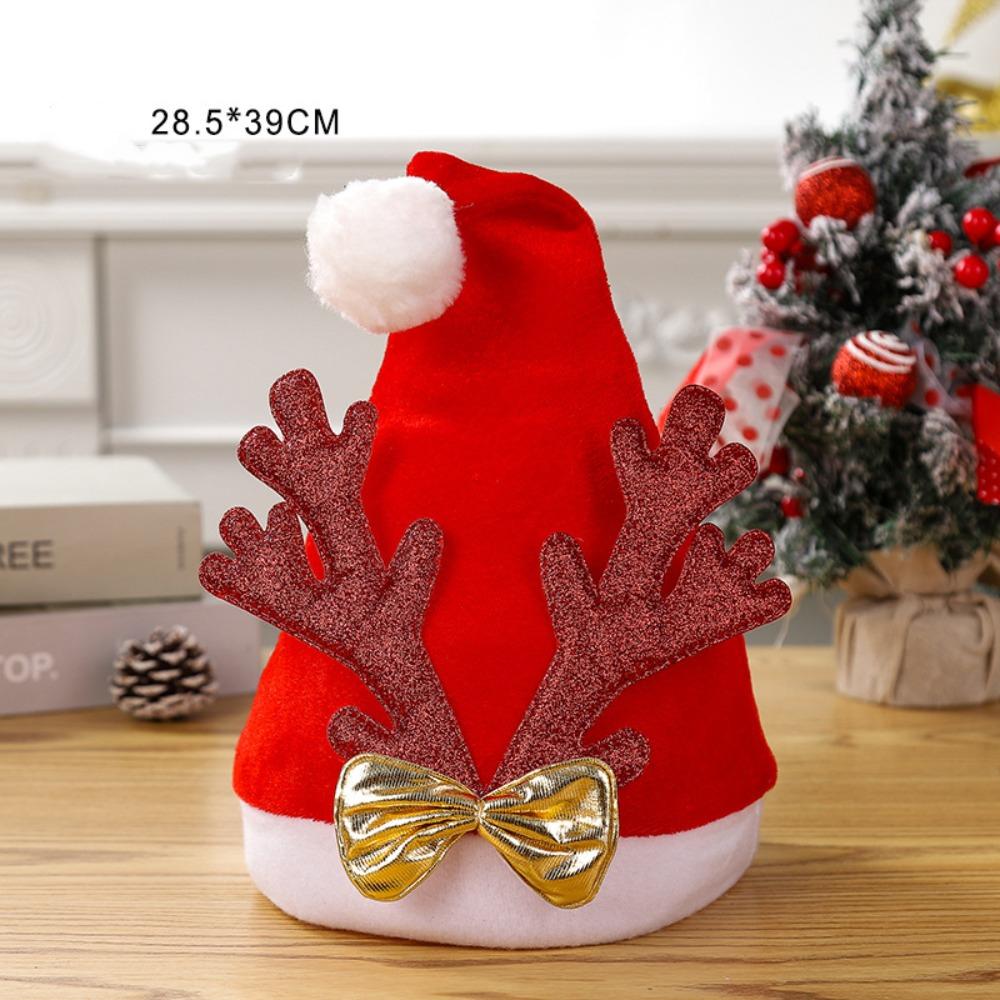 Snowman Plush Reindeers Antlers Hat Polyester Xmas Arts Hats Christmas Hat  Xmas Gift