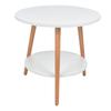 White 2 Layer Storage Coffee Table Side Table Living Room Balcony Furniture for Home