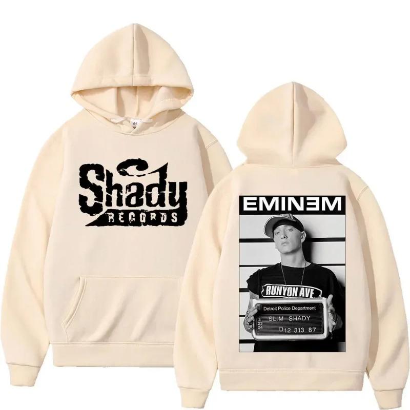 Felpa con Stampa Double Sided Rapper Eminem Uomo Donna Hip Hop Vintage Oversize Felpe con Cappuccio Tendenza Moda Felpe con Cappuccio Streetwear