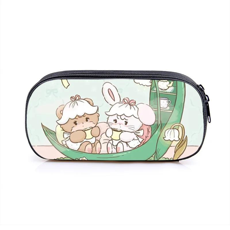 Mikko Pencil Bag Anime Pencil Cases Canvas Kawaii Stationery Box Children's Office Student School Supplies Stationary