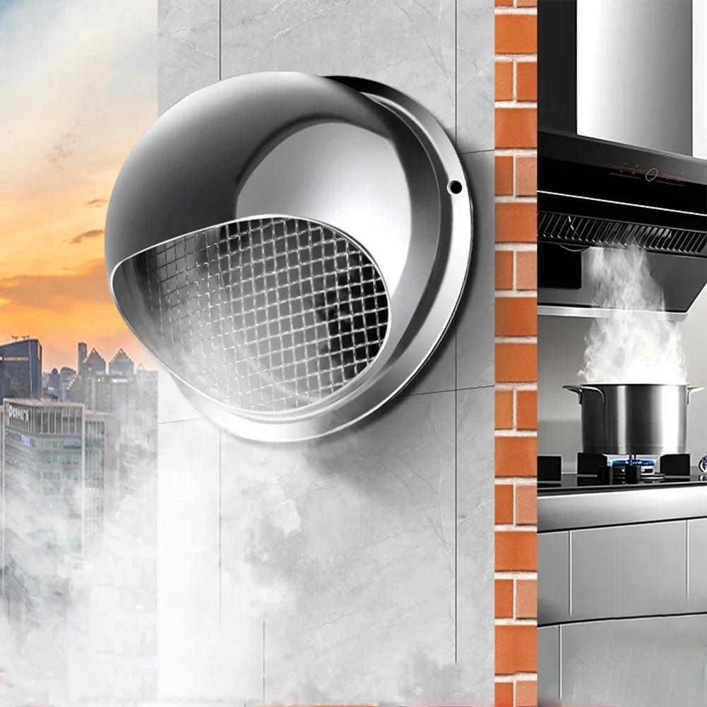 Air Vent Grille Stainless Steel Round Brushed Bull Nosed External Extractor Wall Outlet Dryer Pipes Hoses Bathroom Conditioning
