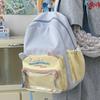 Multiple Pockets Student School Bag Color Matching Large Capacity Daypack  Women