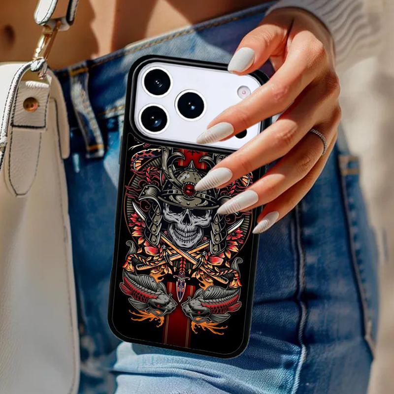 Japanese Oni Hannya Samurai Demon Mask Phone Case For iPhone 17 Air 14 15 13 12 Max Cover For Apple 14 15 16 16e 11 Pro Max Plus