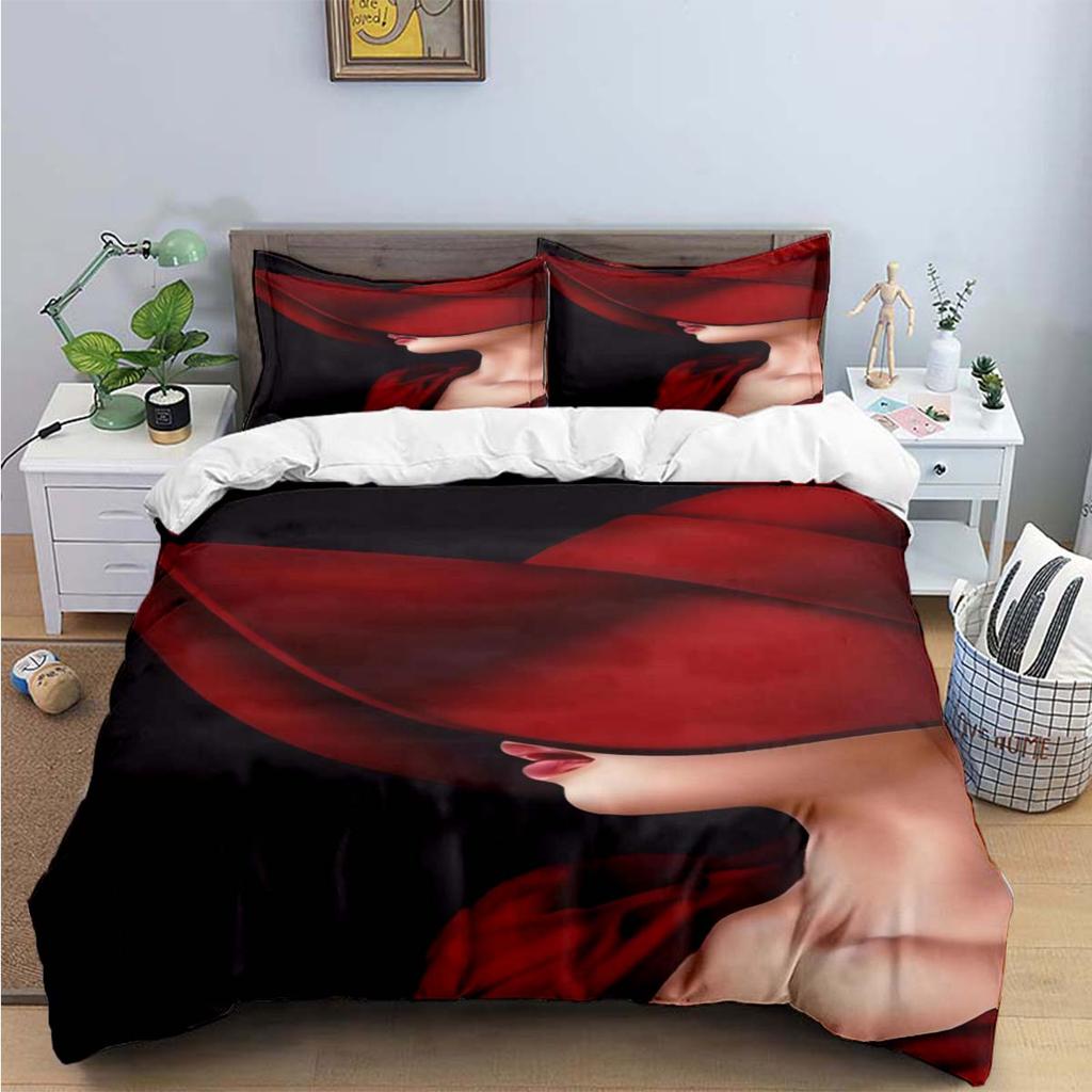 Fashion New Woman-Sexy Black And White Print Bedding Sets Bed Supplies Set Duvet Cover Bed Comforter Set Bedding Set Luxury Gift