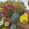 100Pcs Plastic Pirate Coins Pirate Treasure Hunting Coins Halloween Party Supplies Party Fun Party Games Children'S Collectibles