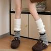 New Vintage Thickened Warm Leg Warmers Y2k Women Color Block Wool Knitted Long Socks Stacking Boot Cuffs New Design 2026