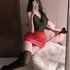 Sexy lingerie sexy slim secretary uniform seduction hot suspender top hip skirt