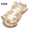 Warm Decorative Floor Pad Sleeping Cat Entrance Rug, Cozy Plush Door Mat, Cute Kitten Small Mat Absorbent Area Rug for Entryway Bedside Bedroom