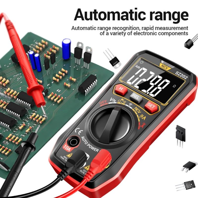 Digitalmultimeter mit berührungsloser Spannungserkennung, leicht zu tragen, Digitalmultimeter mit Data-Hold-Funktion für zu Hause