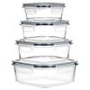 4X Heat-Resistant Glass Kitchen Food Containers Set