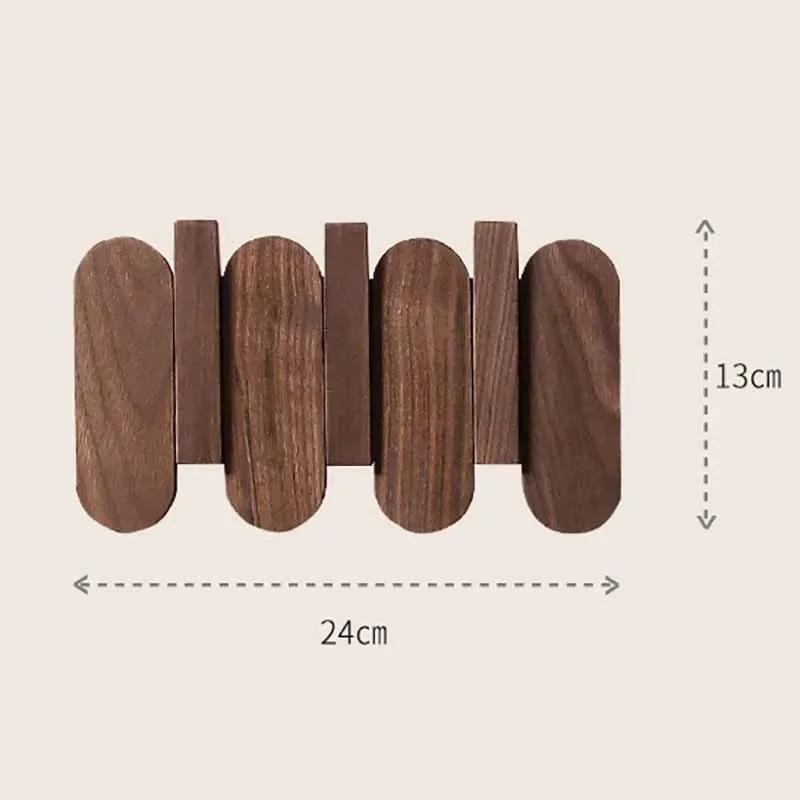 Creative Luxury Wall Coat Rack Walnut Wood Clothes Dress Hanger Hooks Backpack Coat Pants Interior Furniture Bedroom Clothing St