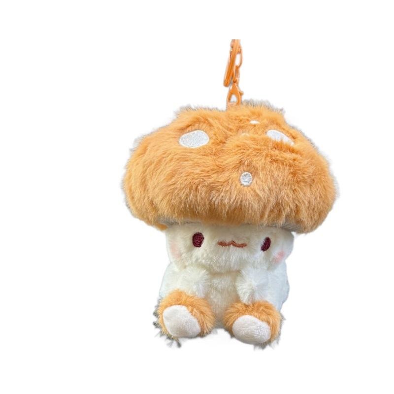 Portachiavi Pupazzo Peluche Fungo Carino Ciondolo Animale Morbido Giocattolo di Conforto Regalo di Compleanno
