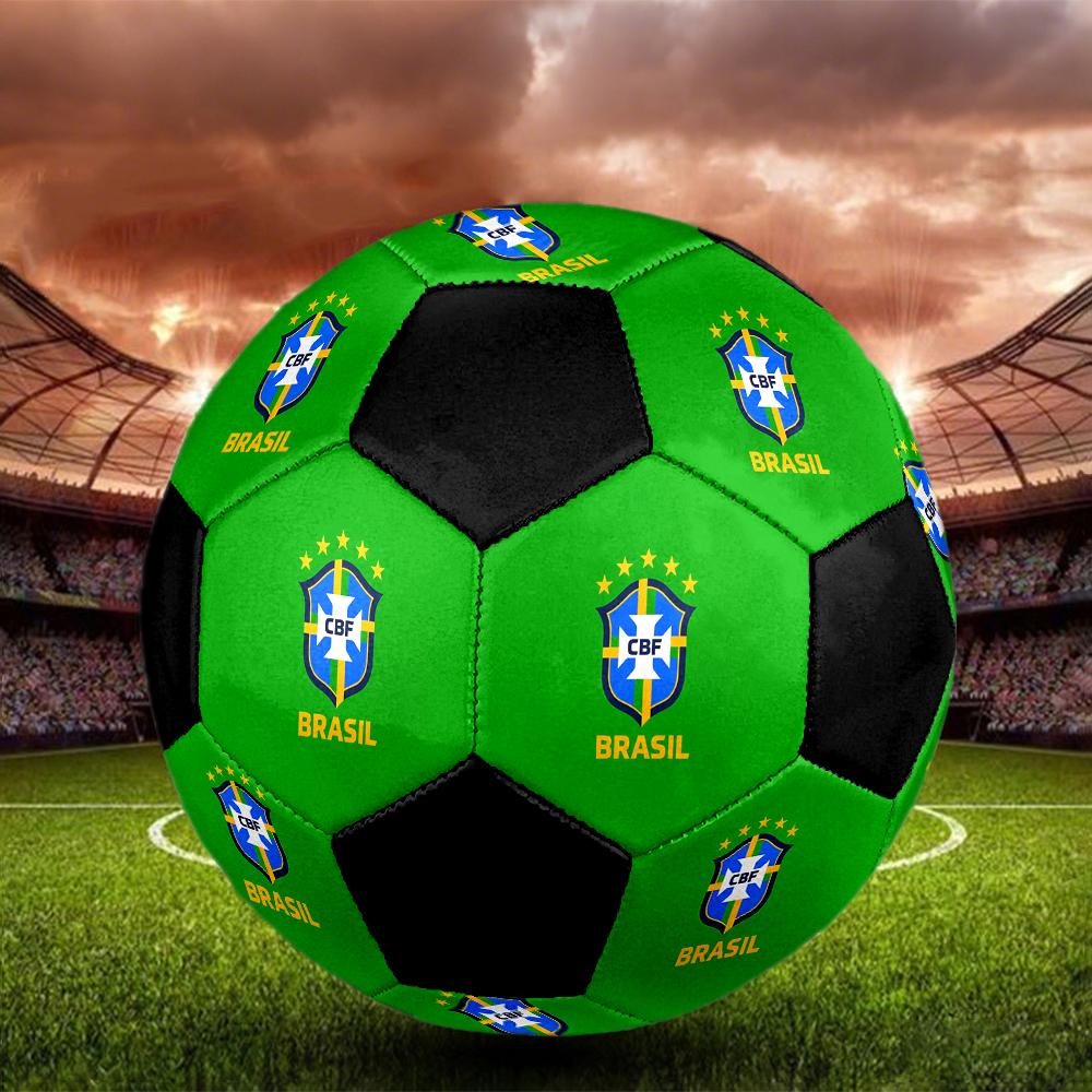 SIZE 5 Brazil National Football Team Soccer Ball Colorful All Ages Machine Stitched PVC Competition Ready Durable High-Bounce