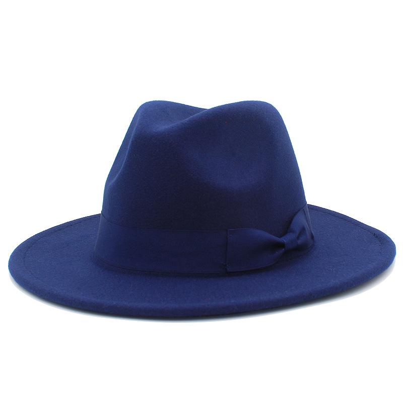 Europeisk-amerikansk stil rosett bredbrättad fedora: Trendig Unisex Jazzhatt