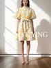 2026 Spring/Summer French Retro Lace-Trim Ruffle Dress with Belt