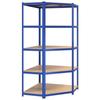 VidaXL Corner Shelf with 5 Tiers Blue Steel and Engineered Wood 152870