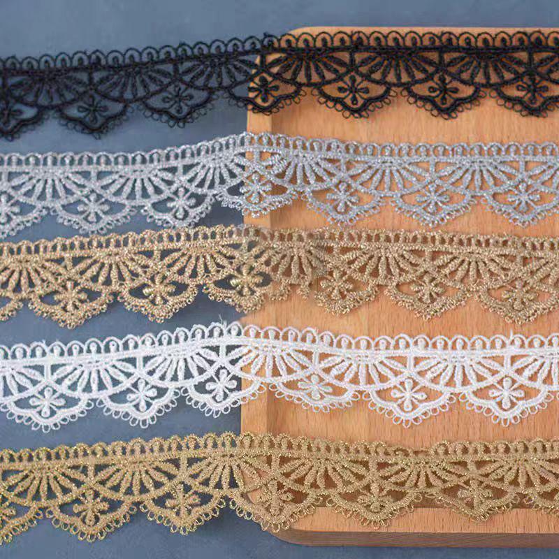 2 Yards/182CM Black Silver Lace Trim Ribbon Hollow-Out Webbing DIY Craft Gift Packing Sewing Decor Supplies 2.6cm