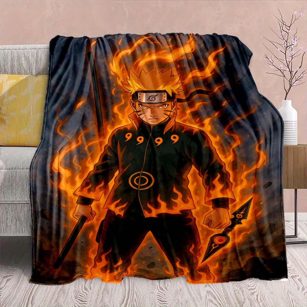 Naruto Anime Flannel Blanket - Soft Warm Perfect for Sofa, Bedding Camping Travel Office Home Decor -QJY