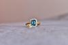 Natural London Blue Topaz Ring, Emerald Cut Topaz Vintage Inspired Engagement Ring, 14K Gold Ring, November Birthstone Gift For Her