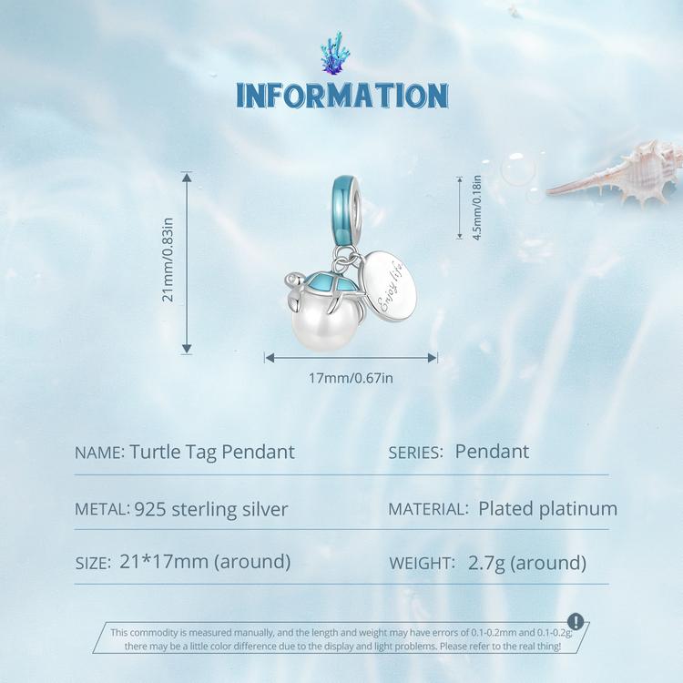 WOSTU Brelocuri din argint 925 scoici de mare margele submarine Pendan crab și alge marine se potrivesc brățară originală bijuterii DIY