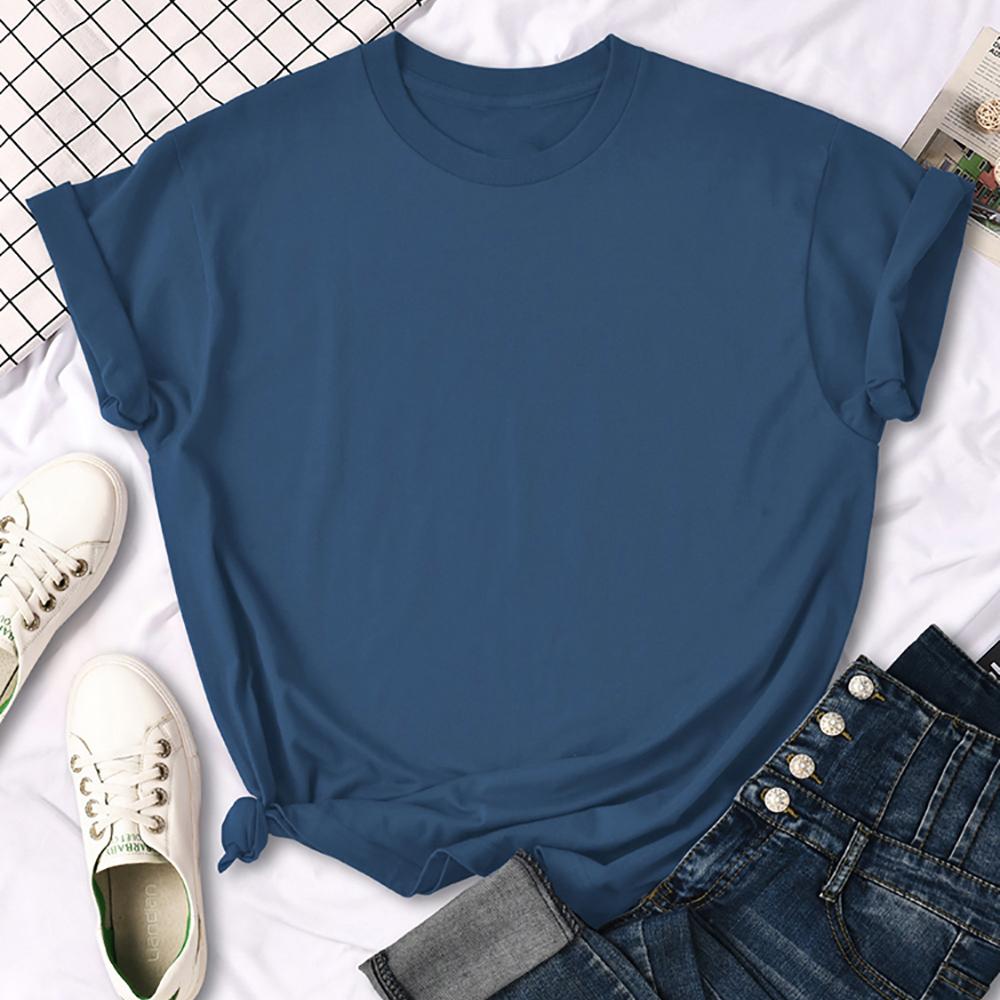 Casual 12 Color Solid T-Shirt Women Summer Breathable Short Sleeve Hip Hop All-Match Clothing Multicolor O-Neck Tee Shirt