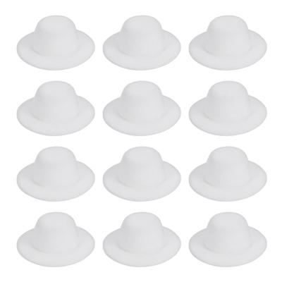 [PATIKIL] 5.3 Inch Mini Formal Hats, 12 Pieces, Miniature Doll Top Hats, Craft Hair Accessories, for Doll Snowmen, White