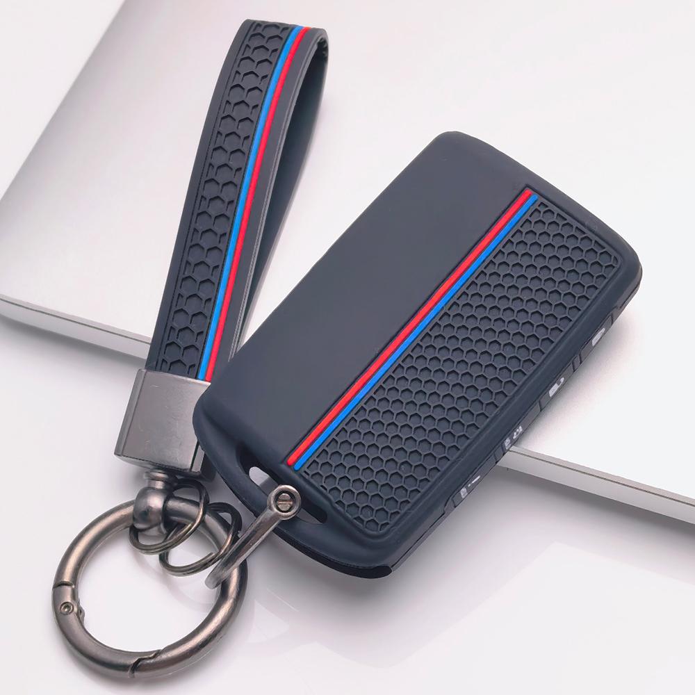 Key Cover for Mazda CX30 CX5 CX8 CX9 MX5 Miata CX50 CX70 CX3 CX4 CX60 Mazda 2 with Keychain Honeycomb Texture Racing Stripe Smart Remote Key Protector