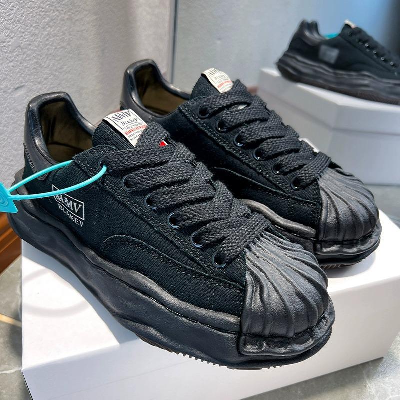 Mihara Yasuhiro Unisex Canvas White Sneakers: Genuine Shell Toe, Thick Sole, Height Increasing Trendy Style