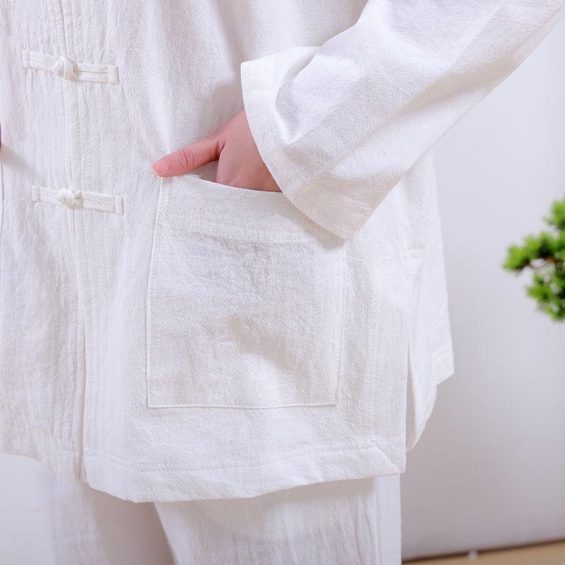 Completo a Maniche Lunghe per Meditazione Buddista Zen - Cotone Lino Stile Tempio Tang