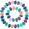 SUPERFINDINGS 40Pcs 10 Colors Oval Gemstone Cabochon Natural Agate Cabochons Synthetic Turquoise Stone for DIY Jewellery Making Necklace Earrings