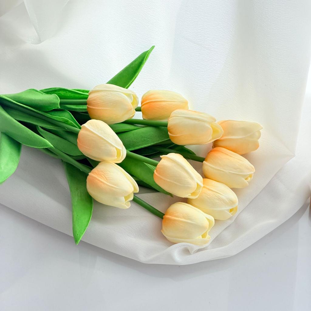 10Pcs Tulip Flowers Artificial Tulip Bouquet PE Foam Fake Flower for Wedding Ceremony Decor Home Garden Bouquet Decoration