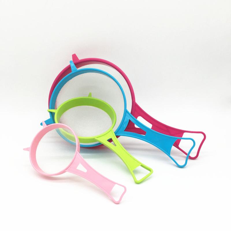 Set di Setacci a Rete in Plastica Portatili con Foro per Appendere - Multifunzionale, Filtro Anti-otturazione per Farina e Latte di Soia.
