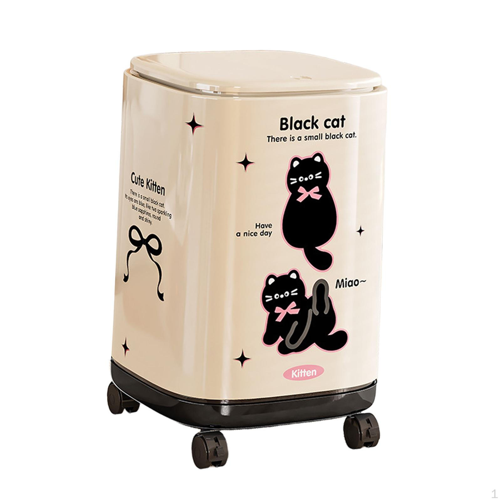 

Кухонное мусорное ведро с универсальными колесами 360° и крышкой, контейнер, модное украшение для дома, корзина для мусора