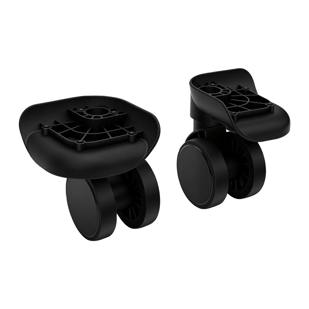 2pcs Suitcase Double Row Wheels Black Luggage Mute Shock Absorbing Swivel Casters for Replacement