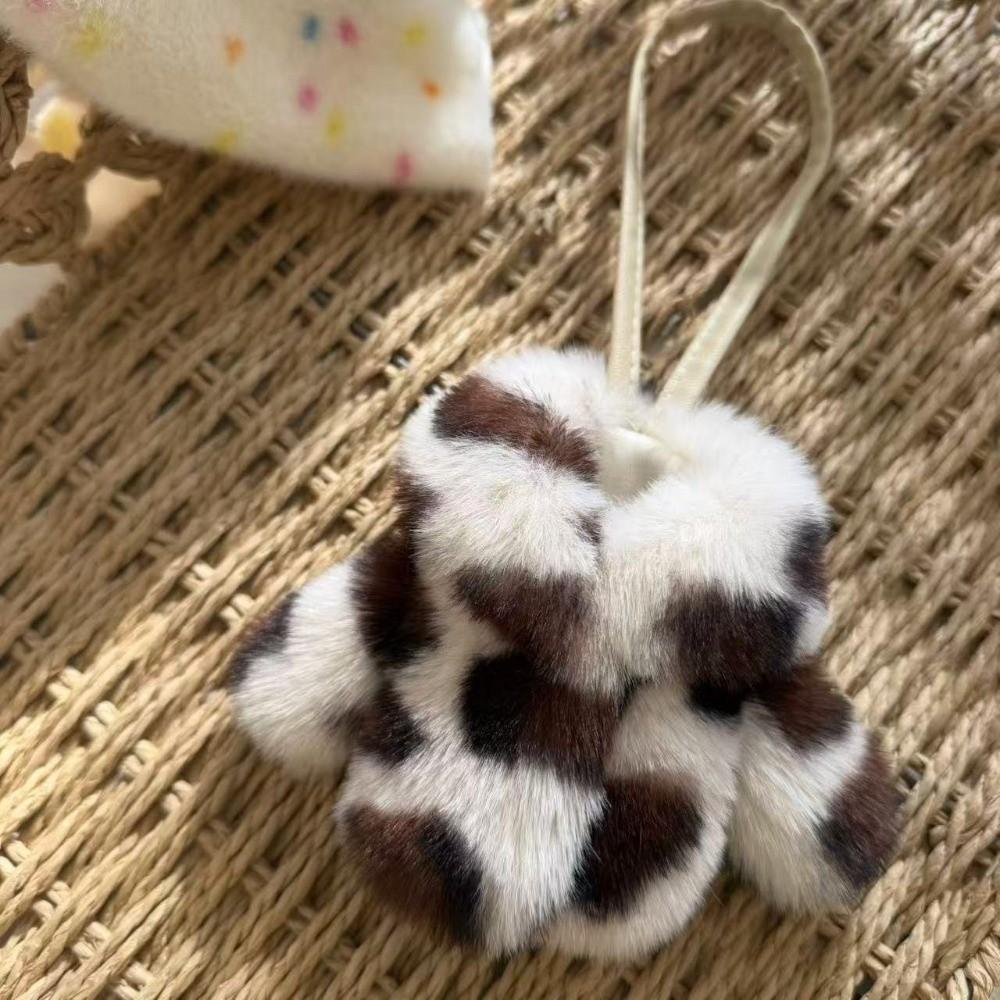 Kawaii Multipurpose Faux Rabbit Fur Keychain Clothing-Shaped Small Size Fluffy Pendant Key Ring Cute Soft Plush Bag Charm Women