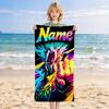 Custom Name Anime Hero Stylish Digital Printing Beach Towel Quick‑Drying Absorbent Blanket for Beach Pool Gym Travel