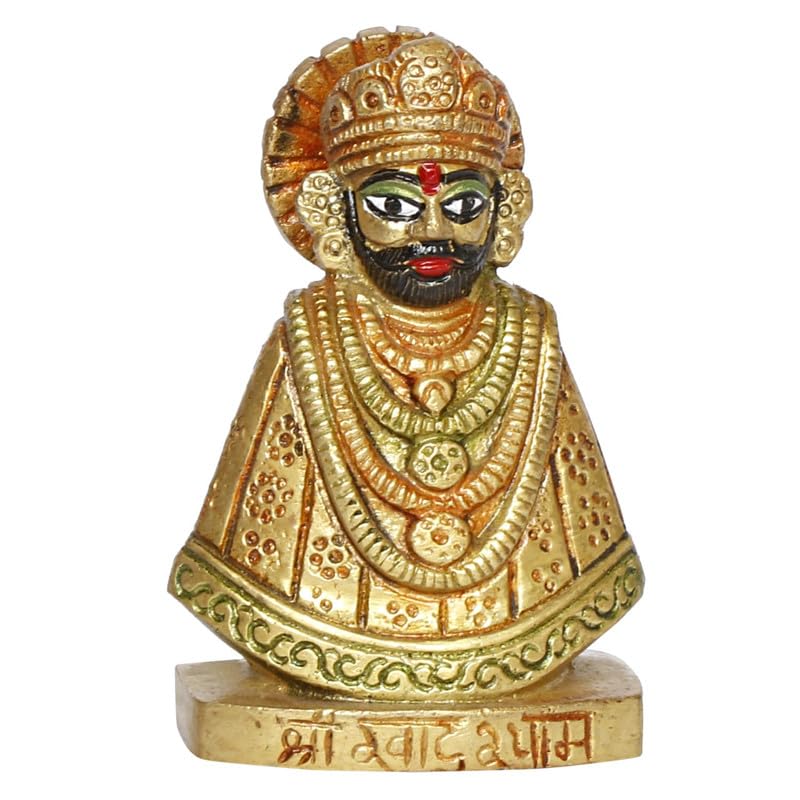 Pure Brass Khatu Shyam Ji Murti, Baba Khatu Shyam Multicolor Height - 3.5 Inch