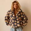 Felpa Pullover Calda e Spessa da Donna, Casual, con Motivo Floreale in Pile