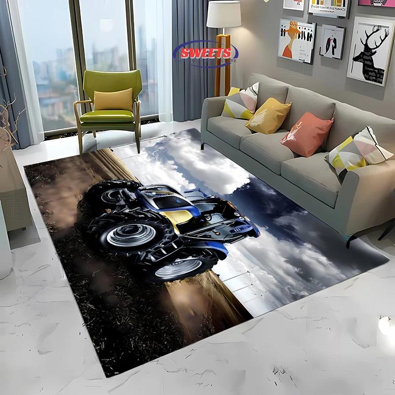 Large Machinery Tractor Series Pattern Large Carpet for Home Living Room Kids Bedroom,Sofa Doormat Floor Rug Anti-slip Decor Mat